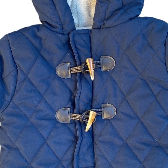Perry Ellis Baby Diamond Quilted Fleece Lined One-Piece Navy Snowsuit-6-9mos - Picture 5 of 16
